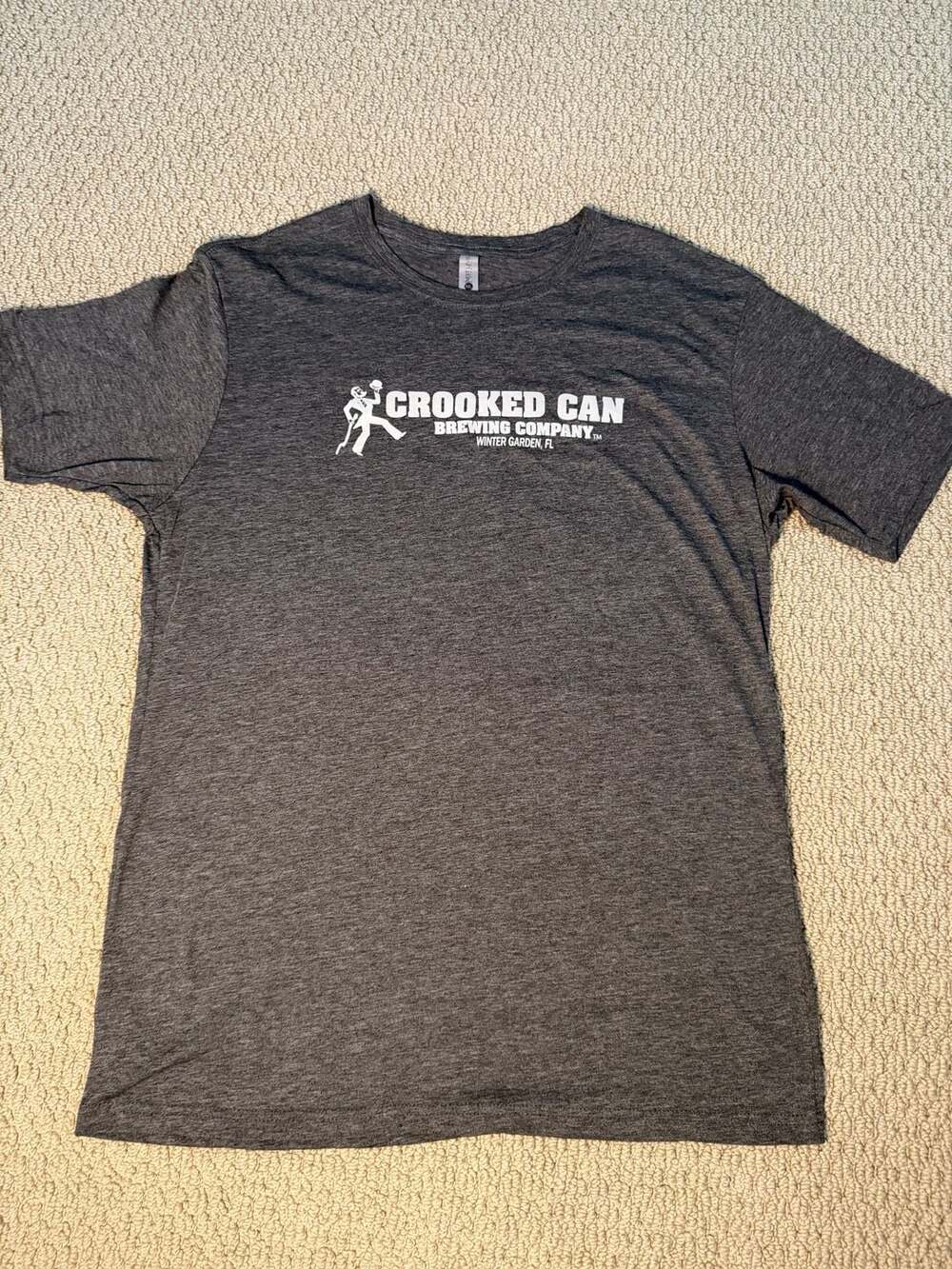 Crooked Can Brewing Company T-Shirt Size L Gray worn only a couple times